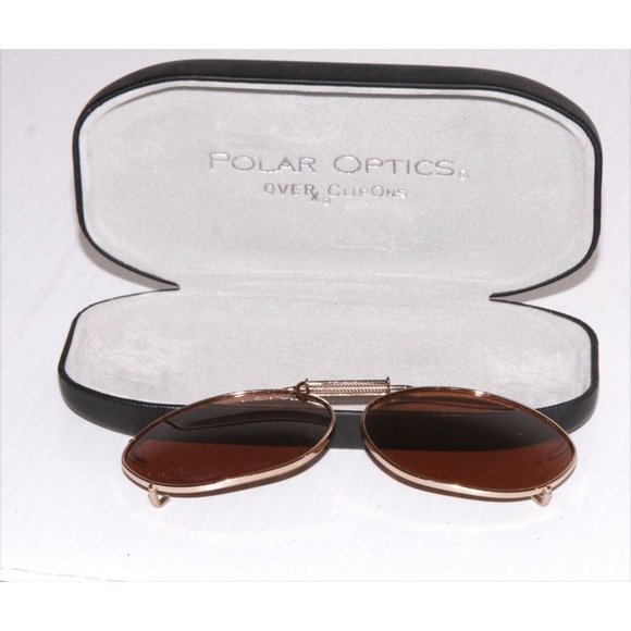 Adjustable Clip-ons POLAR OPTICS Sunglasses Expand Over Clip on w/ Hard Case - Picture 1 of 4